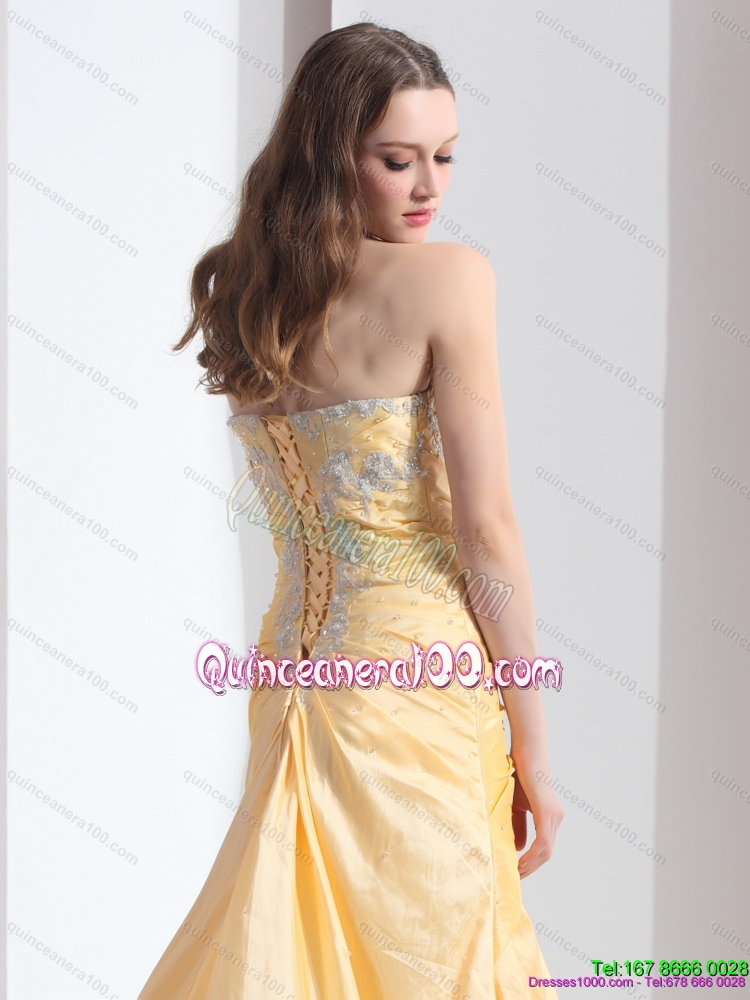 New Style Gold Dama Dresses With Ruching And Beading Quinceanera