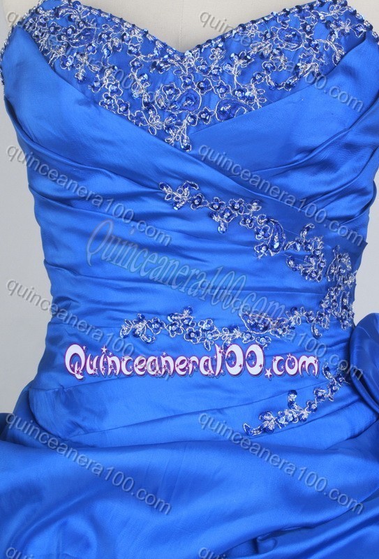 Blue Gorgeous Ball Gown Sweetheart Glamorous Quinceanera Dress With Pick-ups And Beading