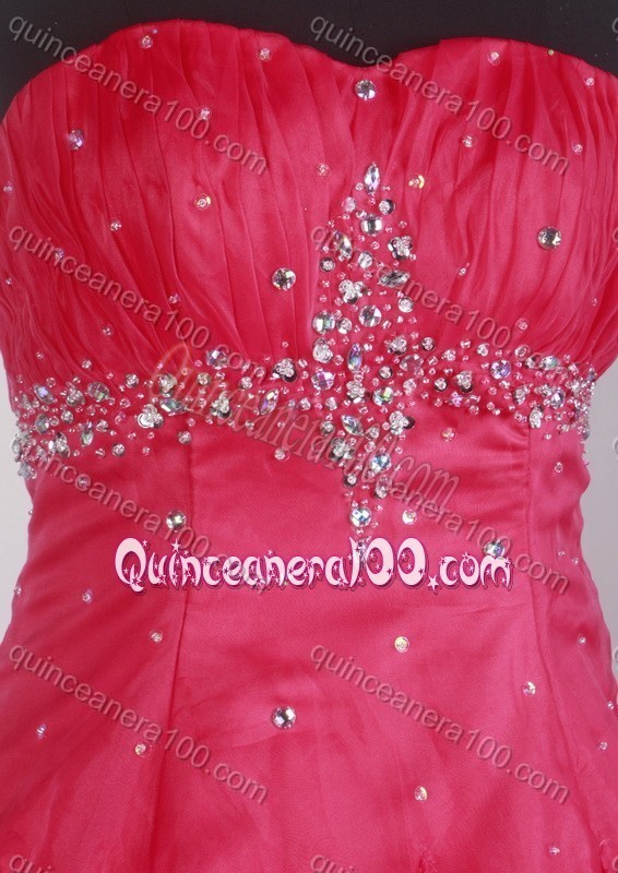 Exclusive Red Ball Gown Sweetheart Beading Quinceanera Dresses