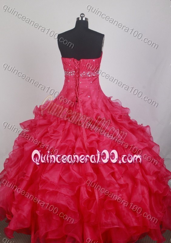 Exclusive Red Ball Gown Sweetheart Beading Quinceanera Dresses