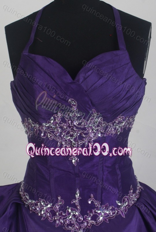 Sweetheart Appliques and Pick-ups Quinceanera Dress in Purple