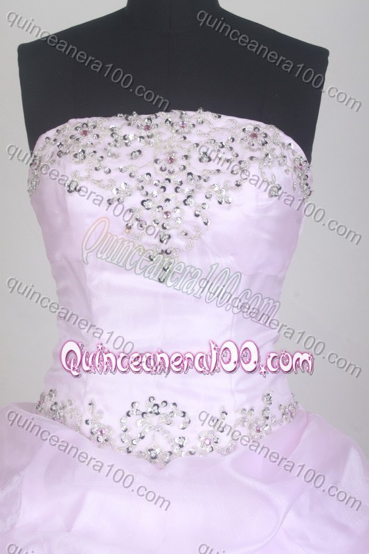 Romantic Beading Ball Gown Strapless Baby Pink Quinceanera Dresses