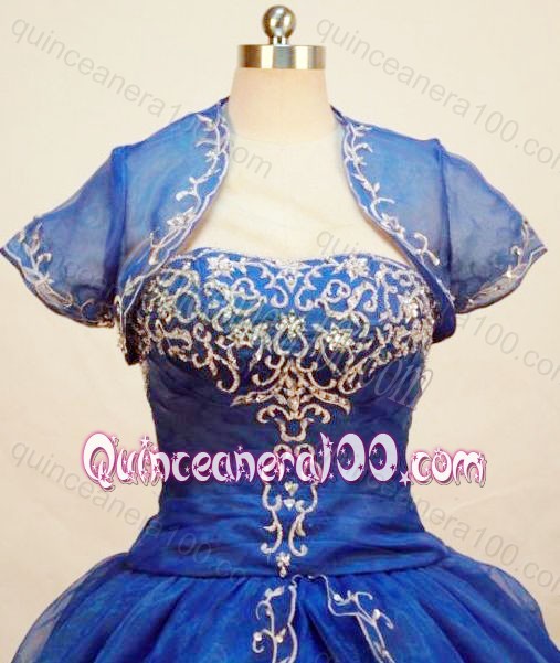 Gorgeous Blue Ball Gown Strapless Appliques Quinceanera Dresses