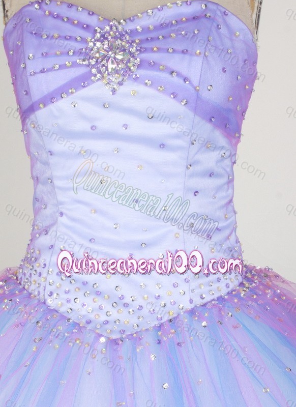 Popular Ball Gown Beading Sweetheart Lilac Quinceanera Dress