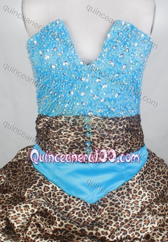 Exquisite Blue Ball Gown Quinceanera Dresses with Beading and Ruffles