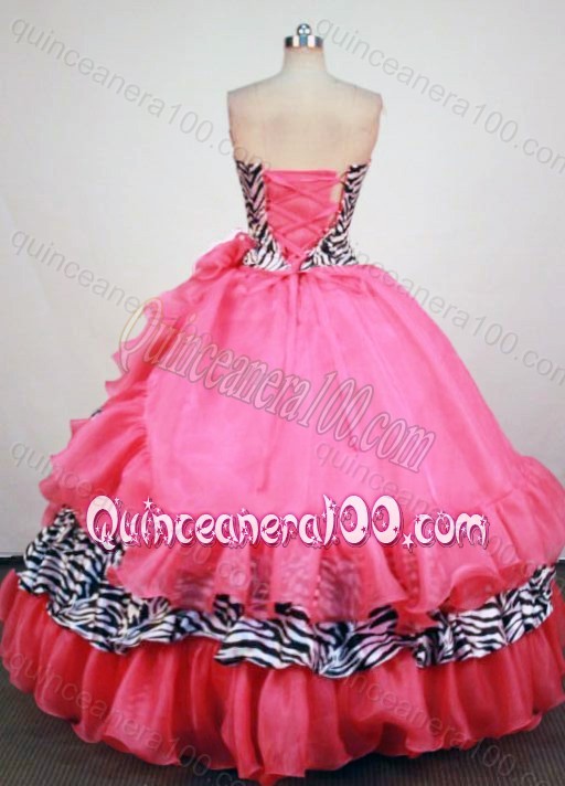 Luxurious Ball Gown Sweetheart Hot Pink Ruffled Layers and Beading Quinceanera Dress