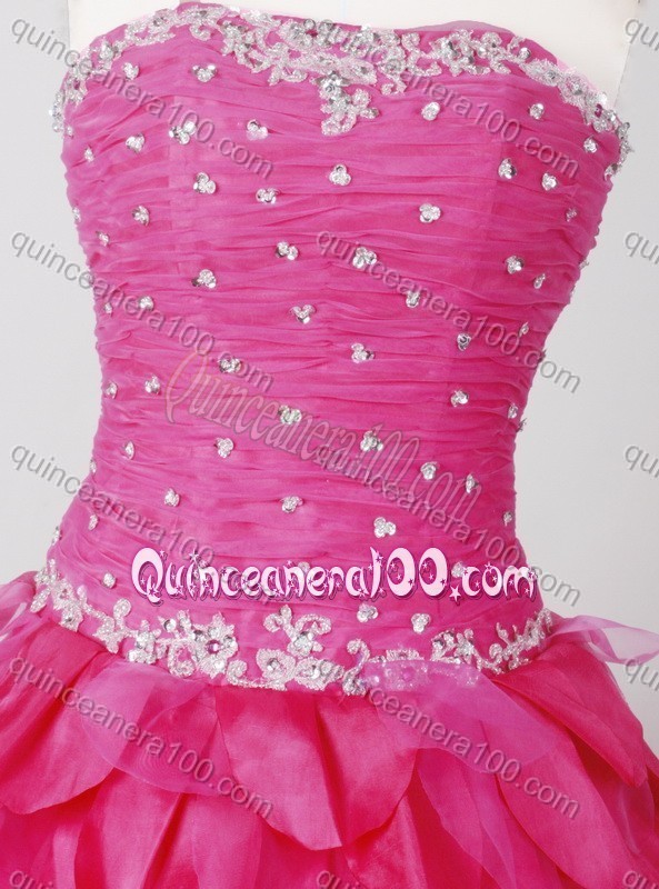 Perfect Ball Gown Strapless Beading And Ruffles Quinceanera Dress