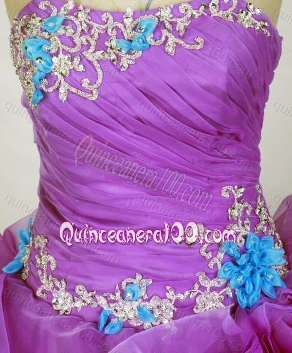 Popular Ball Gown Beading and Pick-ups Quinceanera Dress with Appliques