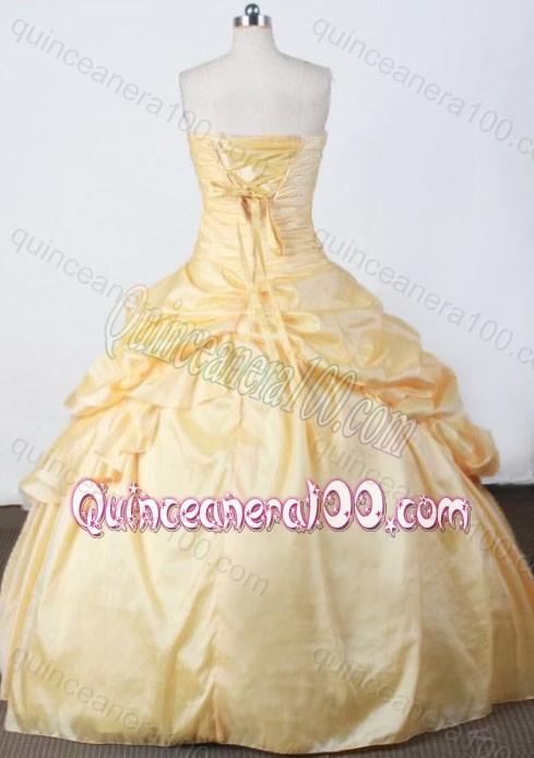 Pretty Ball Gown Strapless Appliques And Pick-ups Quinceanera Dresses