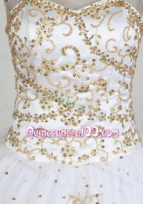 Sweetheart Beading Ball Gown White Popular Quinceanera Dresses