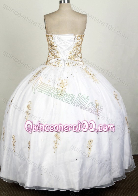 Sweetheart Beading Ball Gown White Popular Quinceanera Dresses