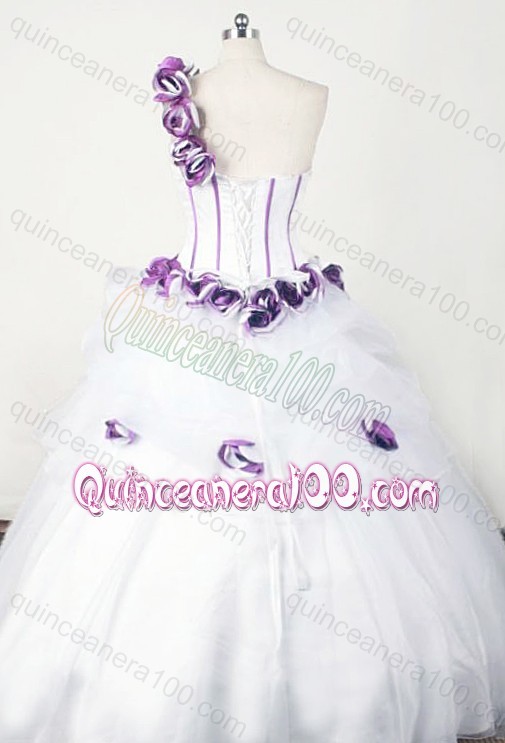 Wonderful Ball Gown One Shoulder Hand make Flower Quinceanera Dresses