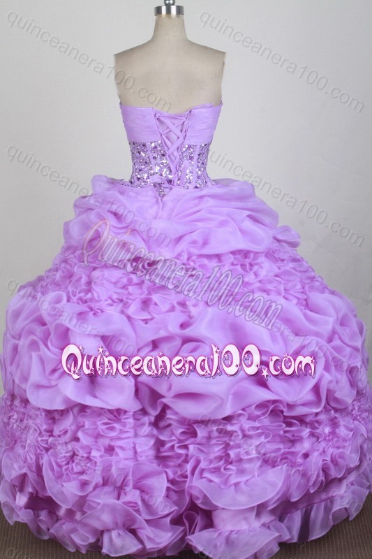 Exquisite Lilac Ball Gown Sweetheart Beading And Ruffles Quinceanera Dresses