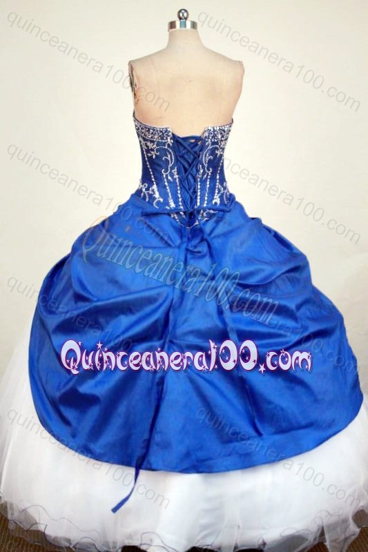 Fashionable Ball Gown Strapless Blue Beading and Appliques Quinceanera Dresses