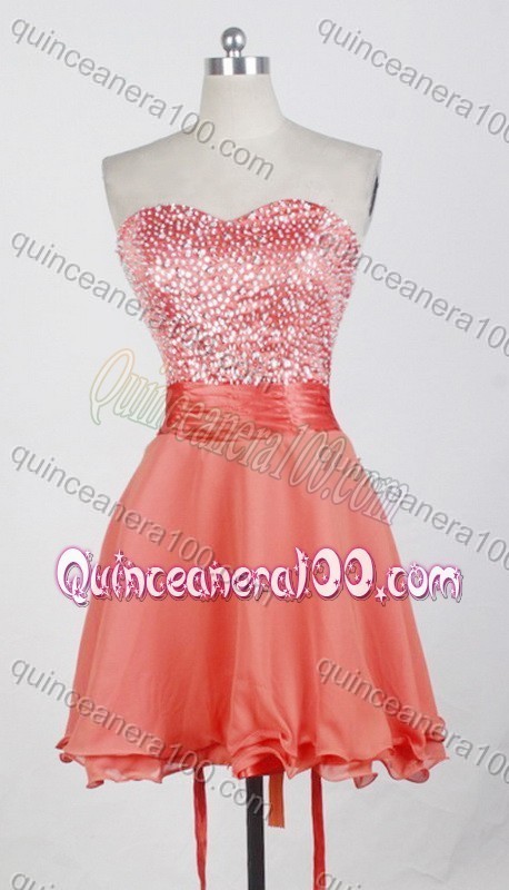 Gorgeous Orange Red Ball Gown Halter Appliques And Beading Quinceanera Dresses