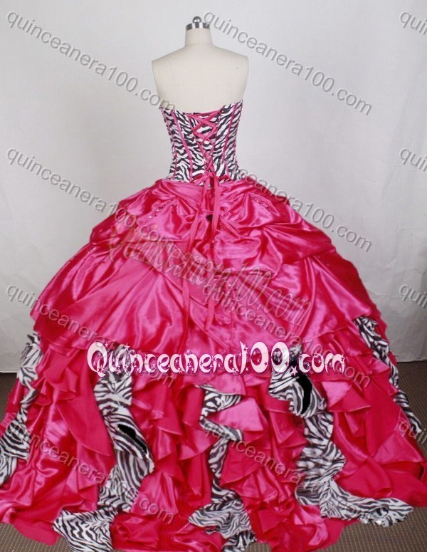 Gorgeous Hot Pink Ball Gown Strapless Beading and Pick-ups Quinceanera Dresses