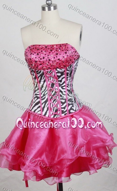 Gorgeous Hot Pink Ball Gown Strapless Beading and Pick-ups Quinceanera Dresses