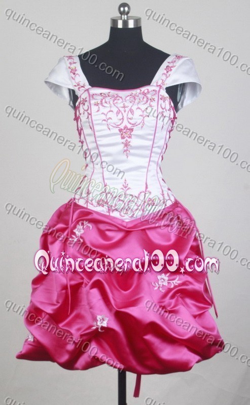 Luxurious Ball Gown Square Neck Embroidery Pink Quinceanera Dresses