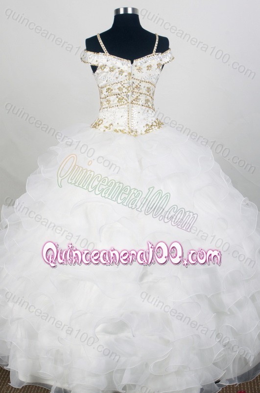 Wonderful Ball Gown Appliques with Beading White Quinceanera Dresses