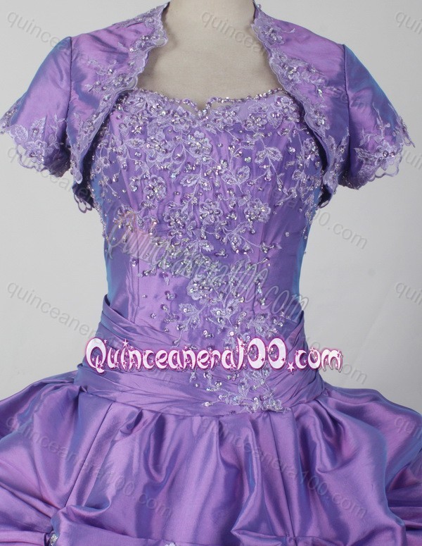 2014 Classical Purple Ball Gown Sweetheart Appliques Quinceanera Dresses