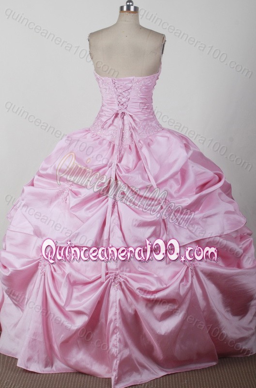 2014 Discount Baby Pink Ball Gown Appliques Sweetheart Quinceanera Dresses