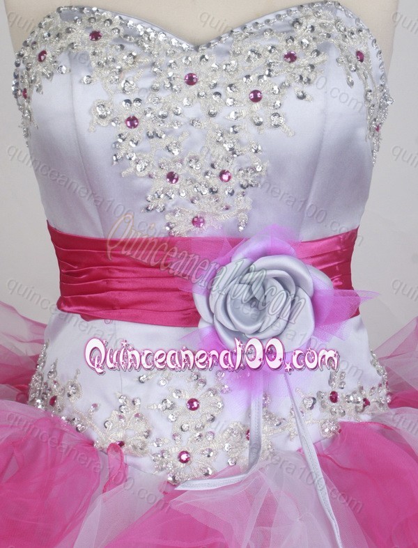 2014 Pretty Ball Gown Sweetheart Beading and Hand Made Flower Quinceanera Dresses