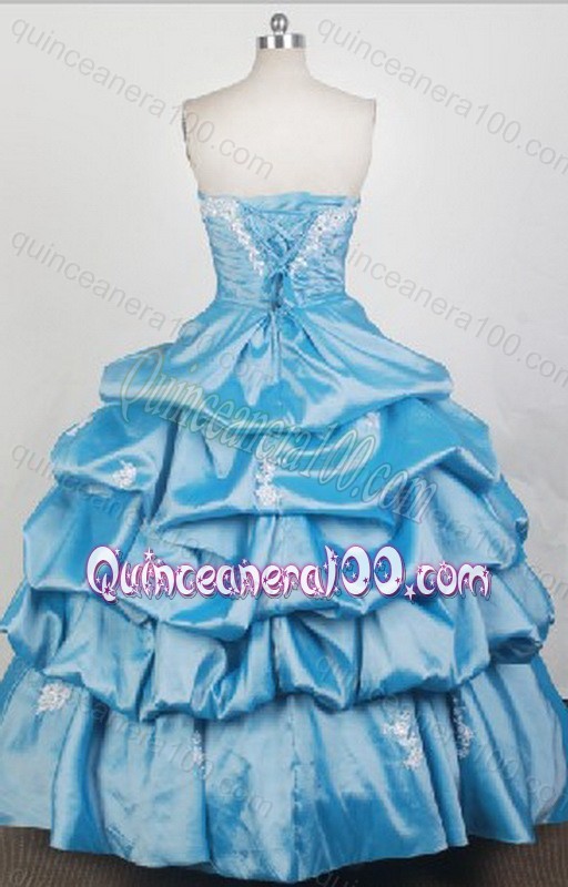 Pretty Sweetheart Beading and Appliques Quinceanera Dresses with Hand Made Flower