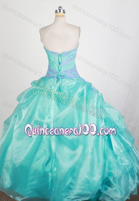 Sweetheart Ball Gown Apple Green Quinceanera Dresses with Appliques