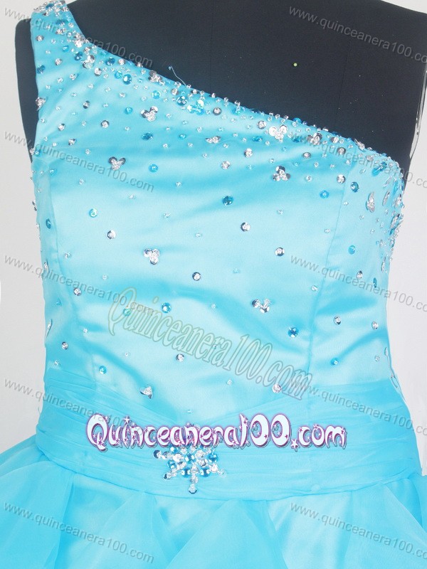 2013 Lovely Aqua Blue Little Gril Pageant Dress With Ruffles and Beading