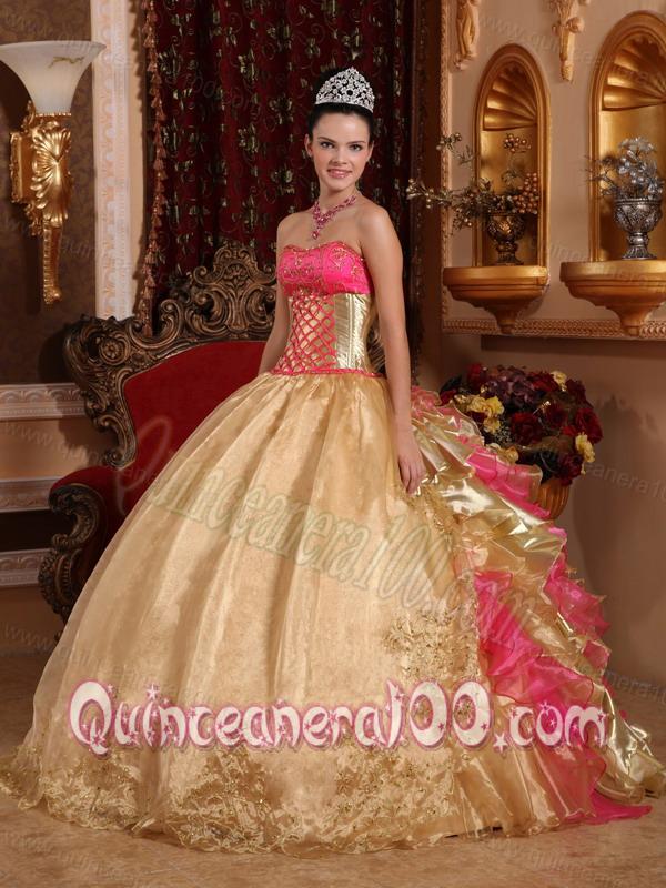 Modest Ball Gown Sweet Sixteen Quinceanera Dresses with Strapless Ruffles and Embroidery f