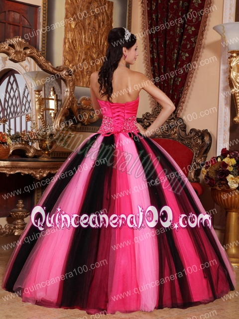 Multi-colored Ball Gown Sweetheart Floor-length Tulle Beading Quinceanera Dress