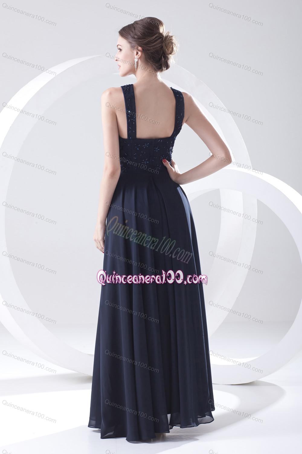 2014 Brand New Bateau Navy Blue Mother of the Dresses with Lace