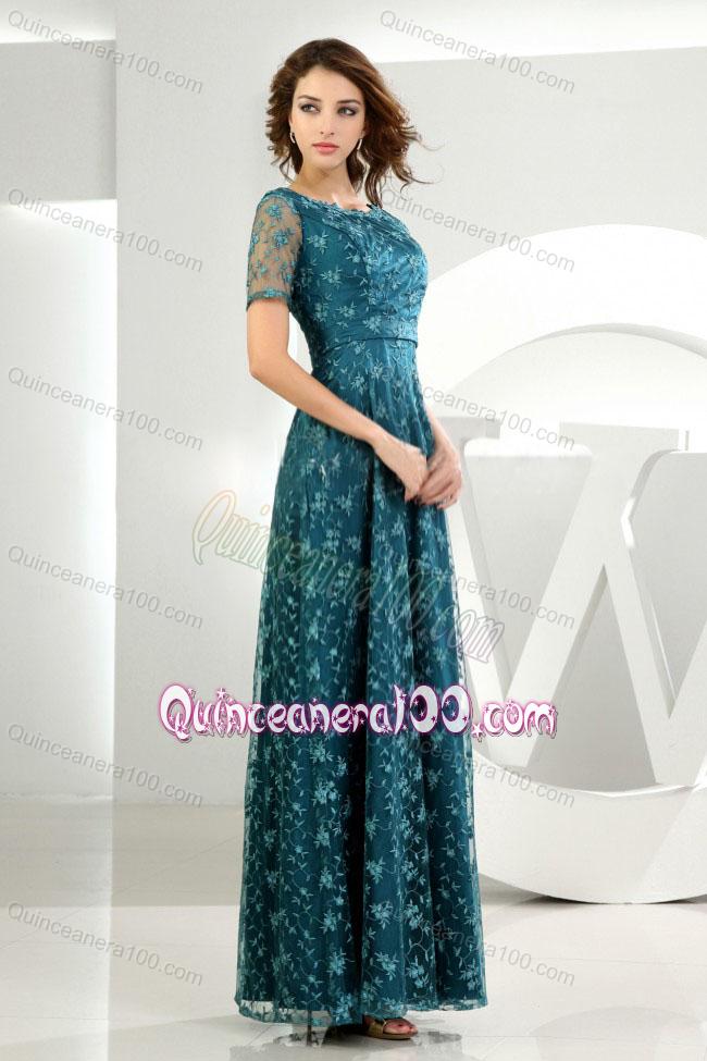 2014 Fashionable Empire Teal Mother of the Dresses with Embroidery