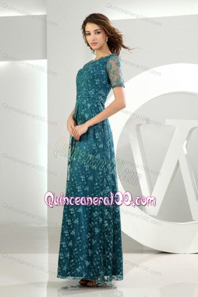 2014 Fashionable Empire Teal Mother of the Dresses with Embroidery