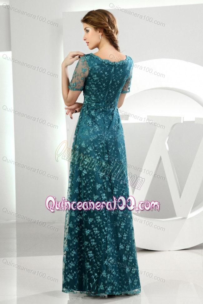 2014 Fashionable Empire Teal Mother of the Dresses with Embroidery