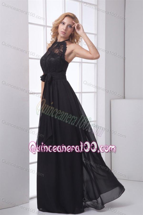 2014 Popular and Simple Empire Lace Black Mother of the Dresses