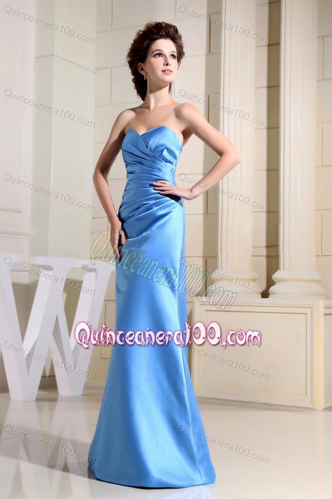 2014 Custom Made Sweetheart Blue Mother of the Dresses with Ruching