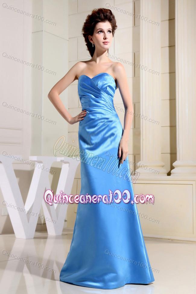 2014 Custom Made Sweetheart Blue Mother of the Dresses with Ruching