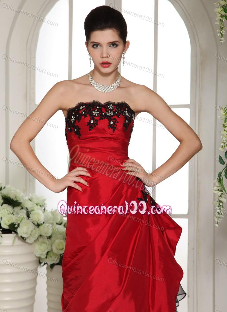 2014 Customize Appliques and Ruching Mother of the Dresses in Wine Red