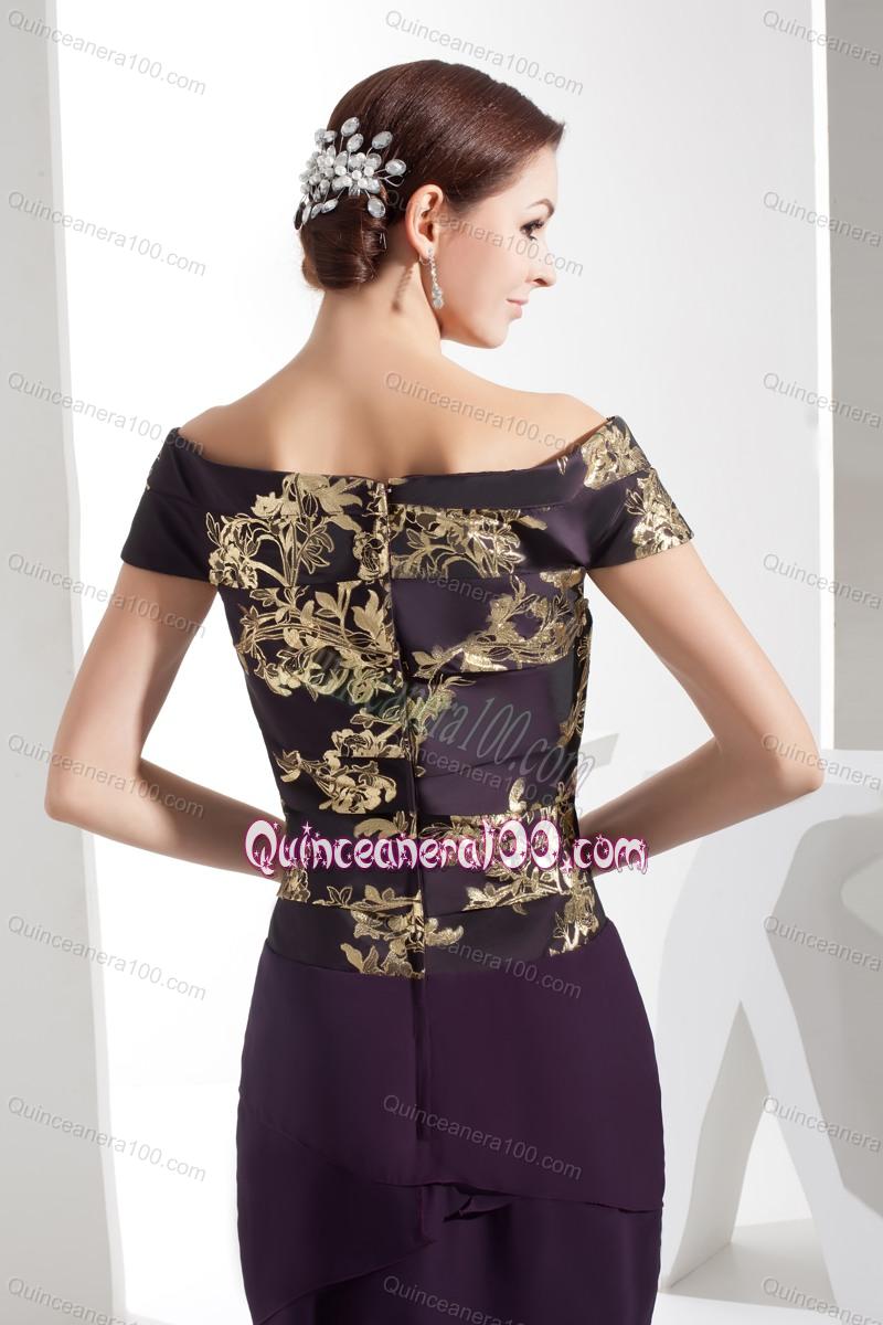 2014 Customize Eggplant Purple Mother of the Dresses with Embroidery