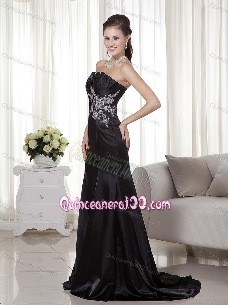 2014 Inexpensive Mermaid Appliques Mother of the Dresses in Black