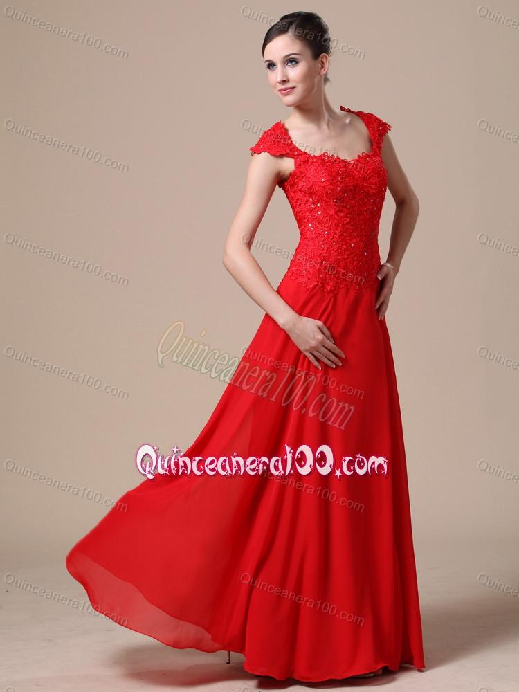 Luxurious Square Red Mother of the Dresses with Lace For 2014