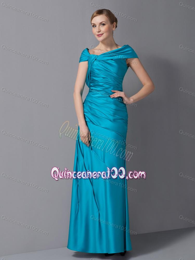 The Super Hot Asymmetrical Ruch Teal Mother Of The Dress For 2014