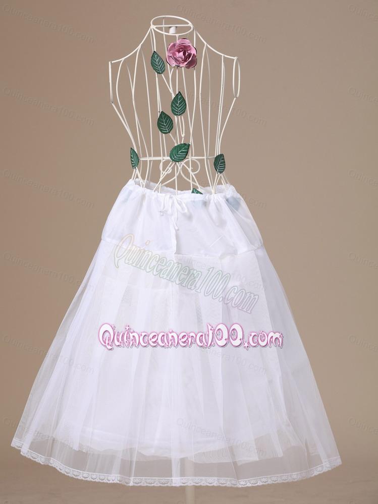 White Tulle Tea-length Unique Wedding Petticoat