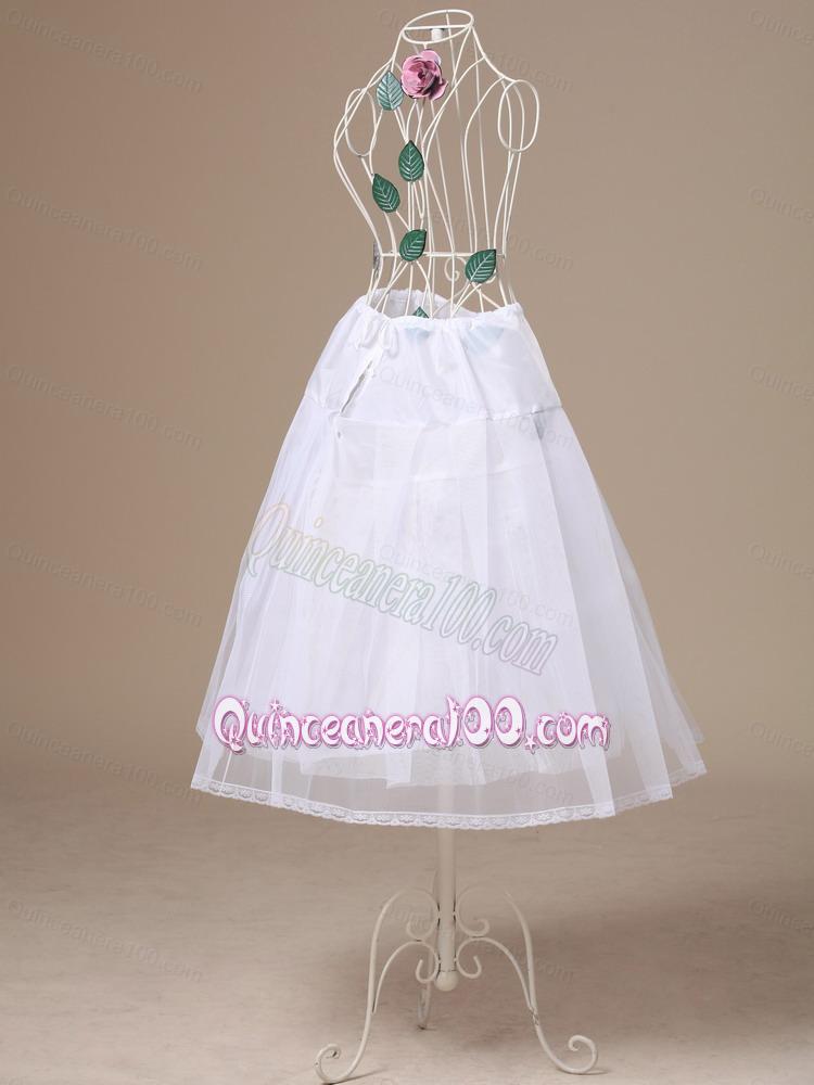 White Tulle Tea-length Unique Wedding Petticoat