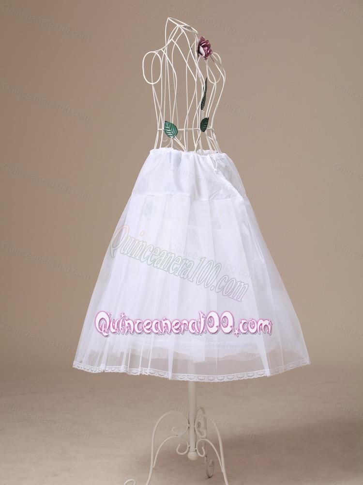 White Tulle Tea-length Unique Wedding Petticoat