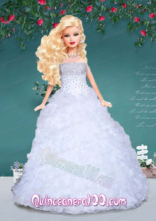 barbie doll white dress