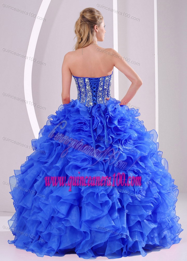 Royal Blue Sweetheart Ruffles and Beaded Decorate Quinceanera Dresses On Sale