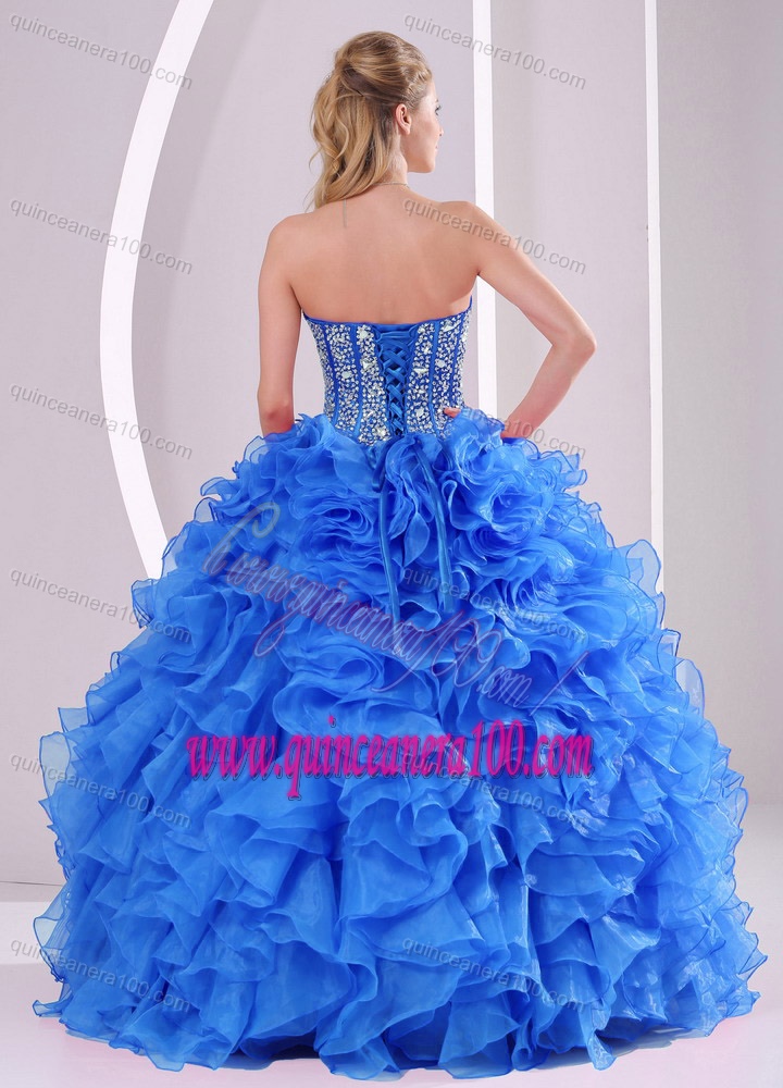 Exquisite Sweetheart Full -length 2014 Summer Quinceanera Gowns in Blue