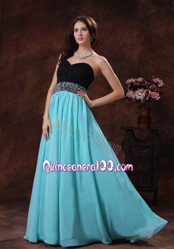 2015 New Style In Bisbee Arizona Mother of the Dress With Aqua Blue Sweetheart Beaded Deco